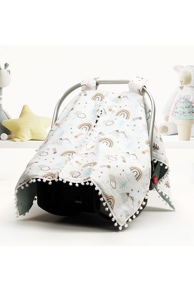 Babies Dream Stroller Cover Cushion and Sheet Made of 100% Cotton Pique and Muslin Fabric