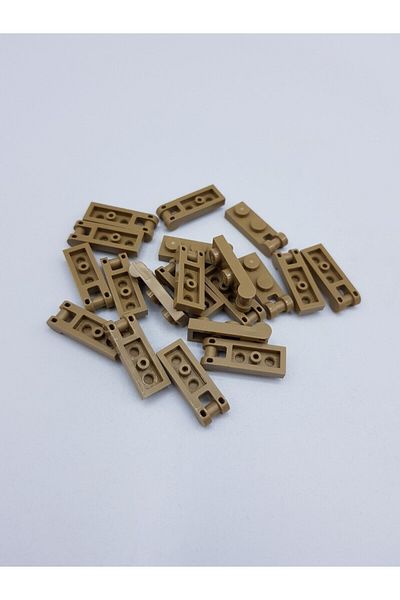 LEGO Original Custom Moc Accessory Plate Modified 1 X 2 Bar Dark Tan Flat Brick 6 Pieces Will Be Sent