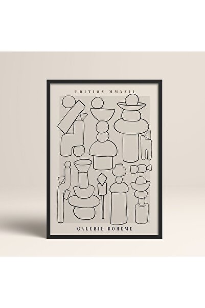 HOMEPACK Tablou cu rama din lemn negru Poster cu rama Decor artistic modern d...