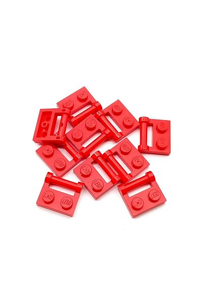LEGO Original Custom Accessory Plate Modified 1 X 2 Horizontal Bar Red Flat Brick 4 Pcs to Send