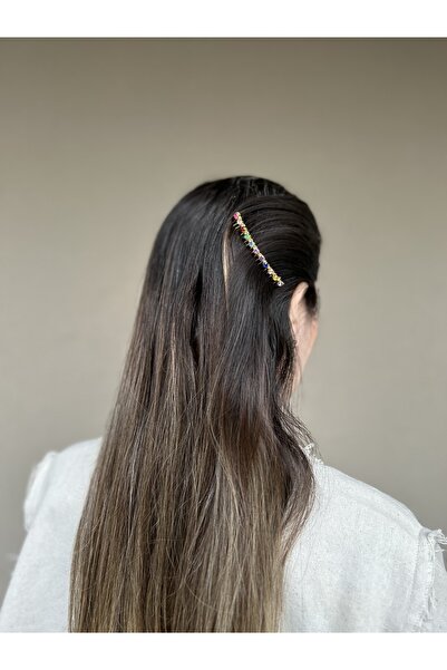 Pearly Handmade Πολύχρωμη Πέτρινη Χτένη Πόρπη