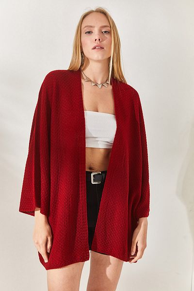 Olalook Cardigan de primăvară liliac Burgundy pentru femei HRK-19000057
