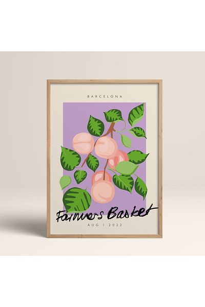 HOMEPACK Рамкирана картина с естествено дърво, рамкиран плакат, артистична модерна декорация за стена (ABSTRACT55-WOOD-40X60)