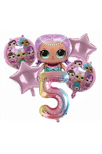 Parti Station Lol Surprise 5 Year Old Balloon Set Lol Baby Balloon Set Lol Birthday Party Set