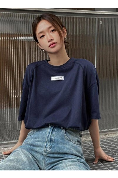 AFROGİYİM Γυναικείο μπλουζάκι μόδας και κλασικής στάμπας Oversize