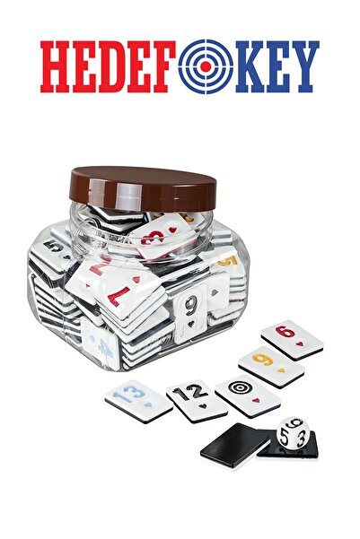 Hedef Çift Renkli Okey Taşı ( Siyah - Beyaz )