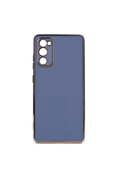 Rivor Samsung Galaxy S20 Fe Uyumlu Kılıf Parlak Kenarlı Altın Işlemeli Kamera Korumalı Kılıf