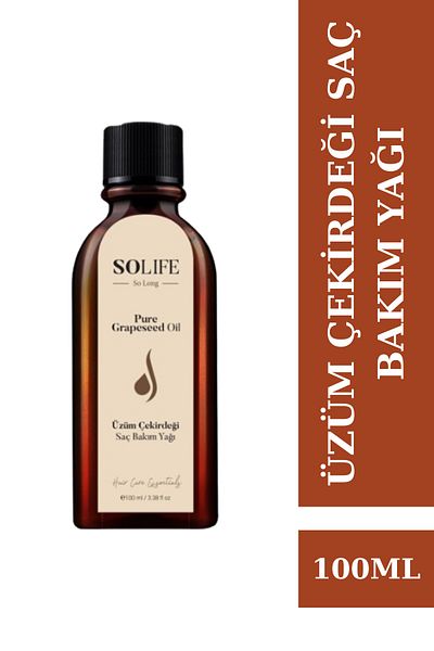 SOLIFE 100 ml Hair Care Oil - Grape Seed, Hair Extension Effect