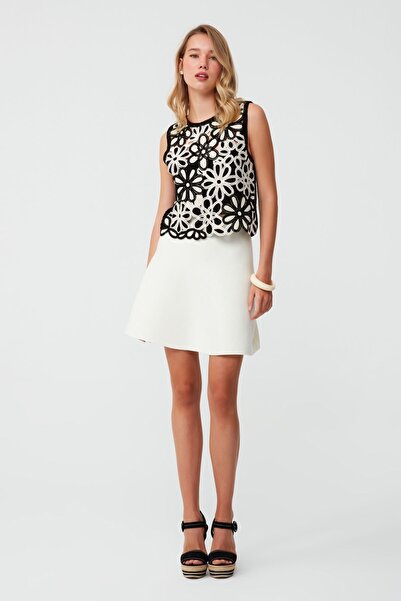 JOIN US Flared Mini Ecru Skirt