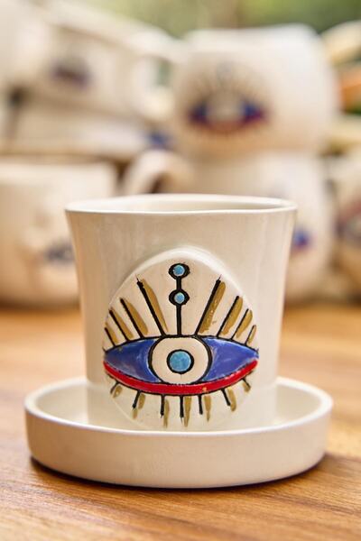 M'art Home Handmade Medusa Coffee Cup - With Saucer