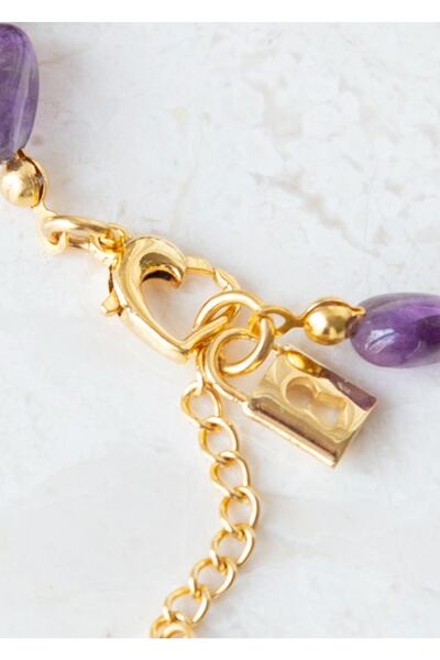 CHARMLUCKY Natural Amethyst Stone Bracelet