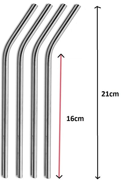 SAFE GROUP Steel Straw Stainless Steel Metal Soft Drink Straw and Straw Cleaning Brush Set 5 Pieces