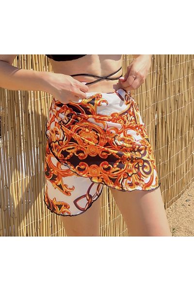 Bolder Arianna Gold Pattern Short Pareo