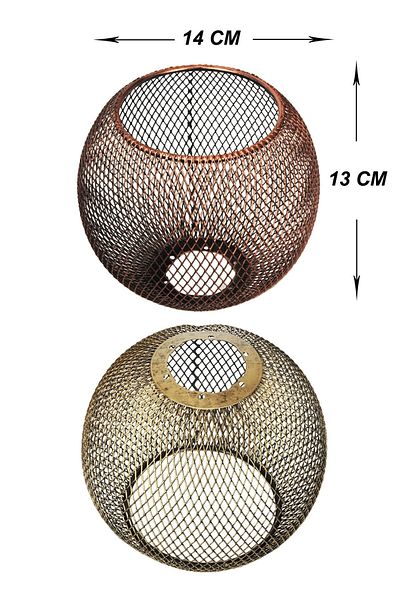 VENON Metal Chandelier Arm Head Ball E-27 Sieve Black Yellow Patina 15cm
