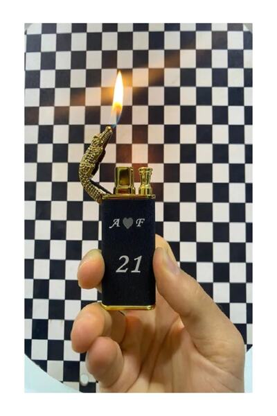 MOBGİFT Timsah Figürlü Isimli Çift Alevli Çakmak