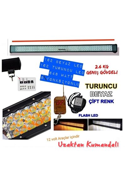 Redno Off Road Tavan Led Bar 100 Cm 648 Watt Kumandalı Beyaz-turuncu 8 Fonksi...