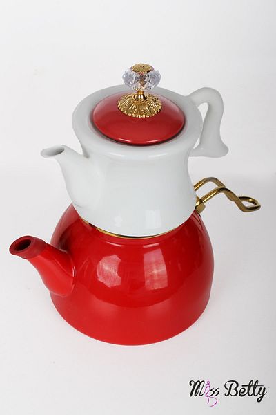 Miss Betty Enamel Teapot Porcelain Teapot Red-new