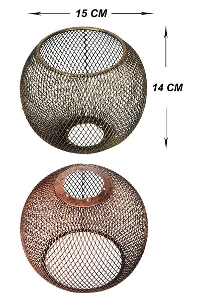 VENON Metal Chandelier Arm Head Ball E-27 Sieve Black Copper Patina 15cm