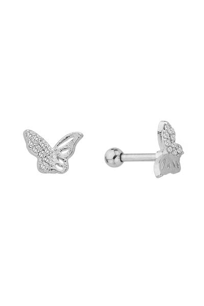 BY DİLEK ÇETİN ACCESSORY Çelik Kelebek Figürlü Kıkırdak Tragus Helix Piercing...