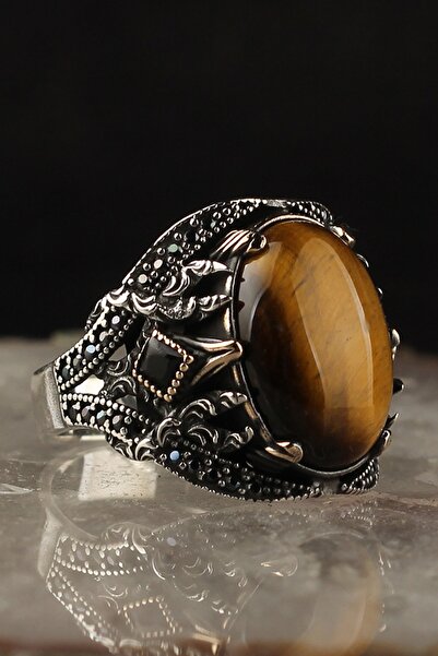 BayVog Kaplangözü Taşlı 925 Ayar Erkek Gümüş Yüzük