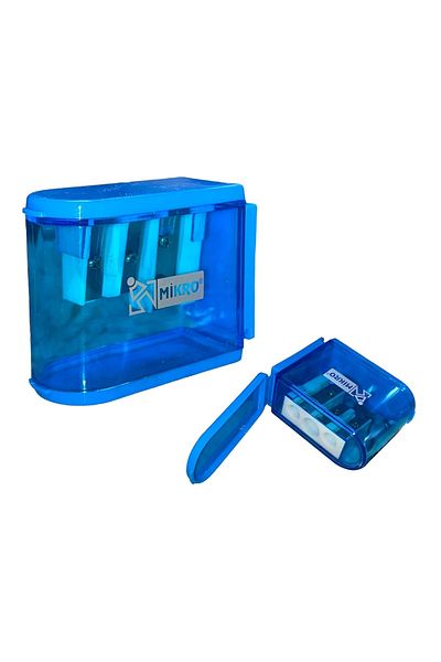 Mikro Mk-2025 Three-Eyed Pencil Sharpener - Blue