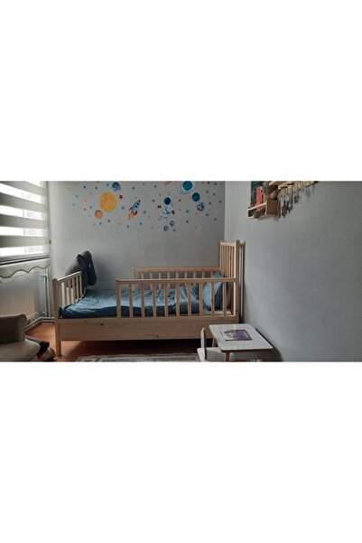 Baby Kinder Joy Montessori Karyola, Doğal Ahşap Bebek Çocuk Karyolası