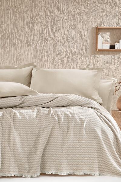 Yataş Gwen Tek Kişilik Pike Takımı Bej