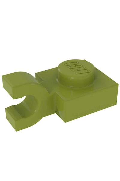 LEGO Accessory Plate Modified 1 X 1 Pistachio Green Flat Brick with Horizontal Clips 4 Pieces to Send