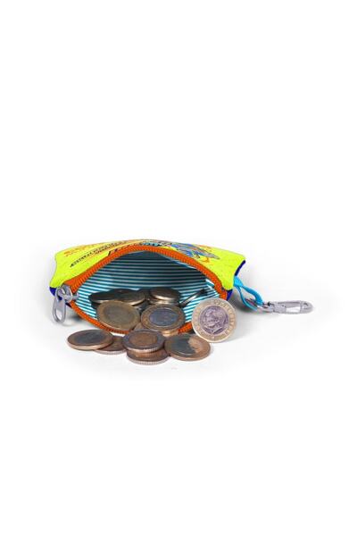 Coral High Kids Fosforlu Sarı Saks Motorsiklet Desenli Bozuk Para Çantası 21842