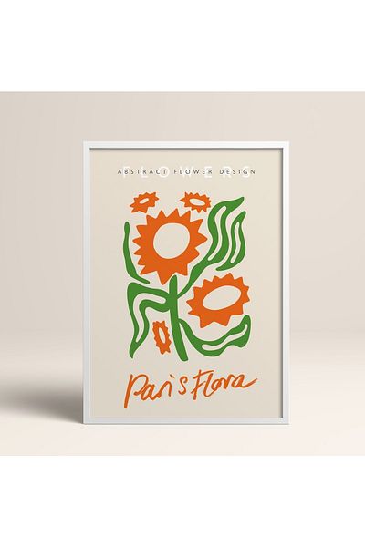 HOMEPACK Tablou cu rame din lemn alb Poster cu rame Decor artistic modern de perete (ABSTRACT80-WHITE-40X60)