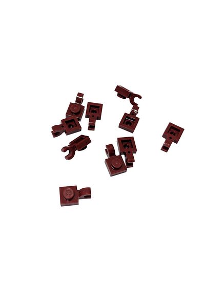 LEGO Custom Accessory Plate Modified 1 X 1 Claret Red Horizontal Clip Flat Brick 5 Pieces to Send
