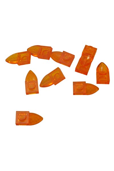 LEGO Orjinal Aksesuar Plate Modified 1 X 1 Şeffaf Turuncu Yatay Diş Düz Tuğla...