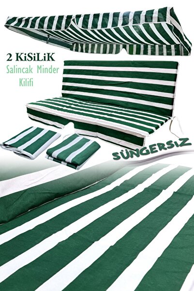 Binbirreyon 2 Kişilik Salıncak Minder Kılıfı Tenteli Fermuarlı Süngersiz 2 Pa...