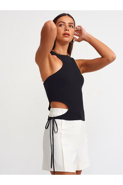 Dilvin 10347 Right Side Lace-up Knitwear Athlete-black