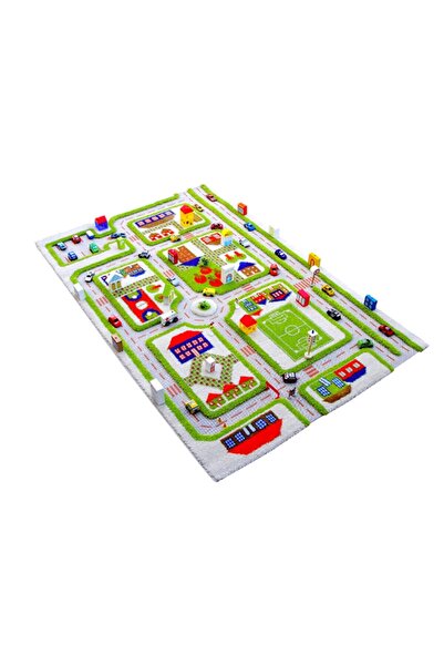 İVİ 134 x 180 cm Yeşil Trafik 3 Boyutlu Oyun Halısı 121MD033YE13183