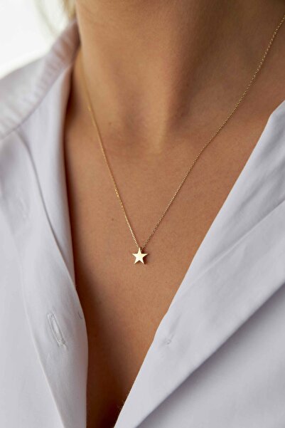 YAVUZ KUYUMCULUK 14 Ayar Altın Taşsız Yıldız Kolye