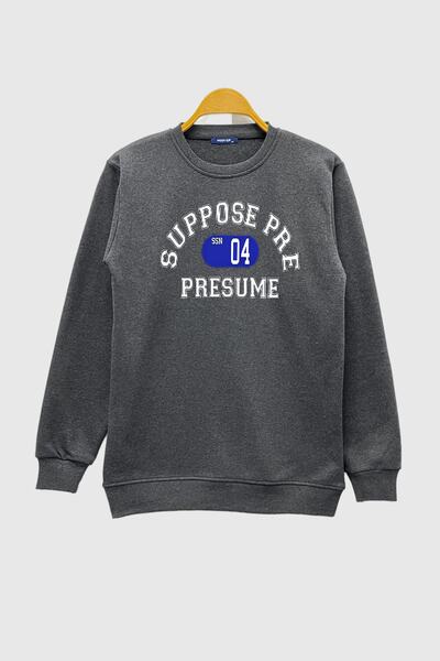 Moda Işık Hanorac Antracit cu imprimeu pre-înserat, cu guler rotund