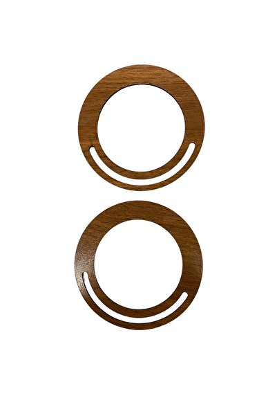 aladepo Ahşap Çanta Sapı Mdf Kulp Ceviz Yuvarlak (1 ÇİFT)