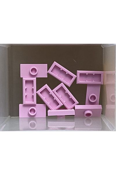 LEGO Moc Accessory Plate Modified 1 X 2 Jumper Pink Flat Tile Brick 6 Pieces to Send