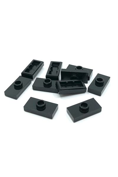 LEGO Original Moc Accessory Plate Modified 1 X 2 Jumper Black Flat Tile Brick 8 Pieces Will Be Sent