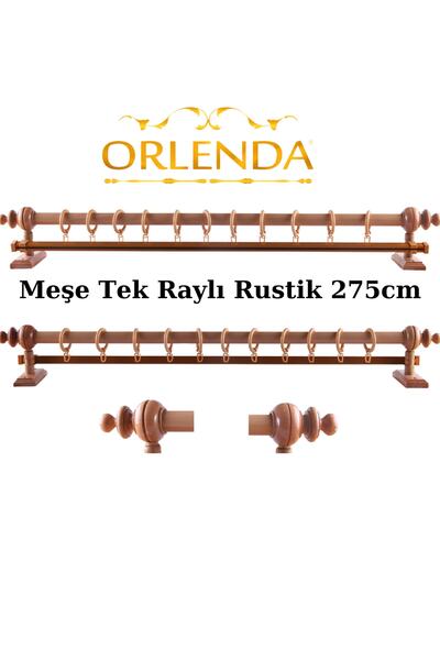 Orlenda Suport pentru perdele rustic cu o singură șină de 275 cm - țeavă de a...