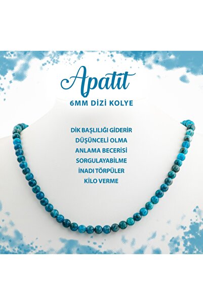 Deniz Doğal Taş قلادة من الأحجار الكريمة الطبيعية المعتمدة من الأباتيت الأزرق...