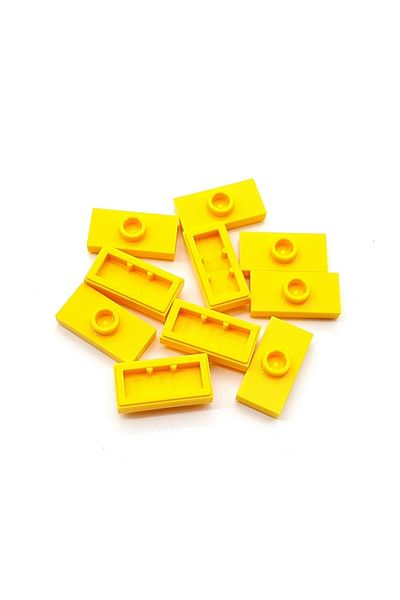 LEGO Yellow Moc Accessory Plate - 1 X 2 Jumper, Flat Tile Brick, 4 Pieces to Send