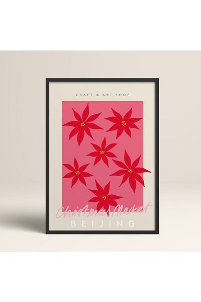 HOMEPACK Pictură cu rame din lemn negru Poster înrămat Decor artistic modern de perete (ABSTRACT128-BLACK-50X70)