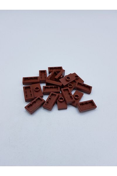 LEGO Accessory Plate Modified 1 X 2 Jumper Brown Flat Tile Brick 9 Pieces Will Be Sent