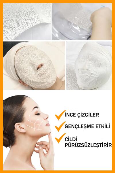 Uniquem Mumya Maske Alçı Maske Beyaz Alçı Maskesi 4 Set Uygulama The Mummy Mask
