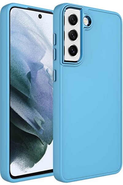 Case 4U Samsung Galaxy S21 Fe Uyumlu Kılıf Metal Çerçeve Hassas Butonlu Renkl...