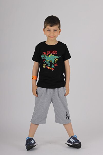 han elegant Costum de vară pentru băieți din bumbac cu imprimeu Stake-rex