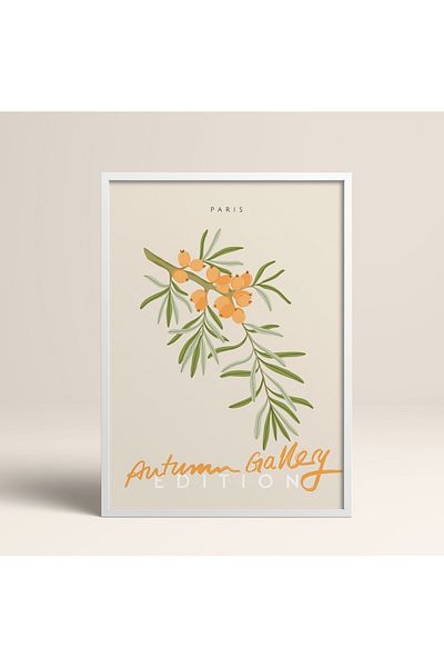 HOMEPACK Tablou cu rame din lemn alb Poster cu rame Decor artistic modern de perete (ABSTRACT136-WHITE-50X70)