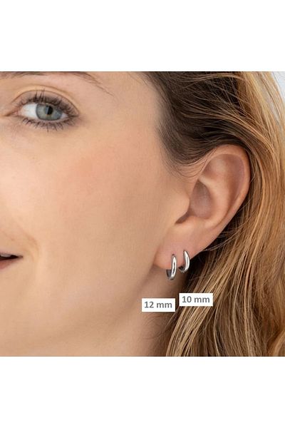 Heppii Surgical Steel Straight Earrings Set 4 Pieces Silver